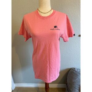 Simply Southern Classy Camper Pink Shirt - Size Small